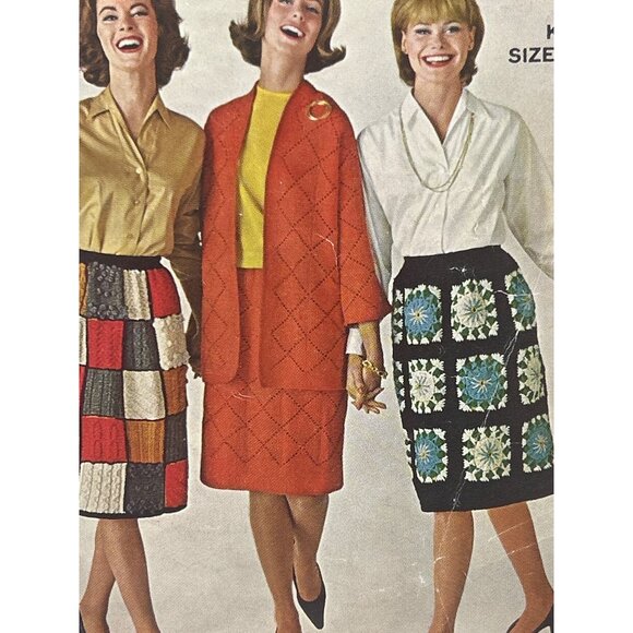 Crochet Clothes Pattern Skirt Boho Purse Vest Coat Cottagecore Grannysquare Vtg - Picture 2 of 3